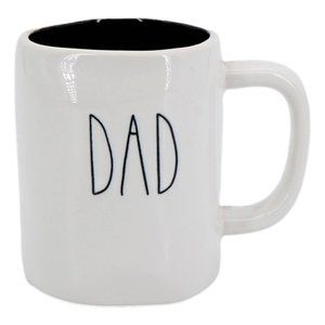 Rae Dunn Coffee Mug White Black Ceramic Dad Father's Day Round Drinkware New